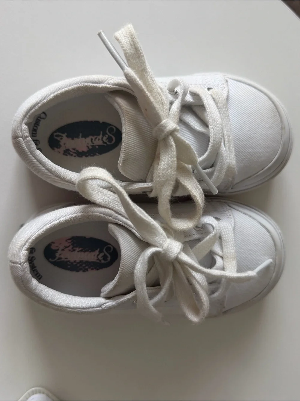 FootMates White Kids Canvas Sneakers with Laces